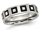 Men's 6mm Enameled Stainless Steel Comfort Fit Wedding Band Ring